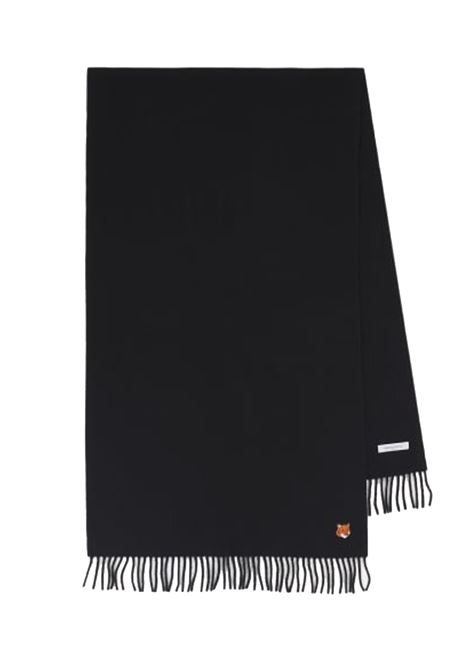 fox head scarf unisex black MAISON KITSUNÉ | PM06201WB0044P199